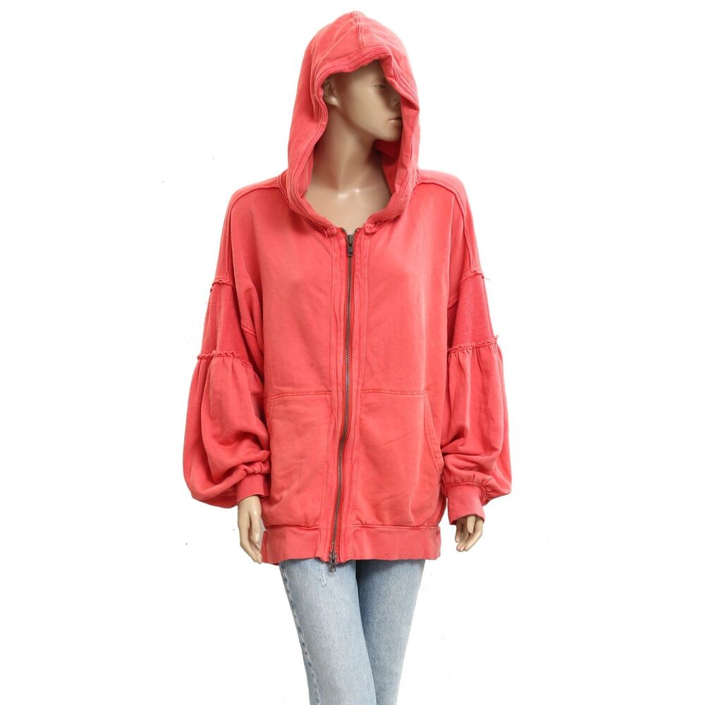 Free People Oversized Ribbed Sweatshirt Top Balloon Sleeve Slouchy XS NWD 283704